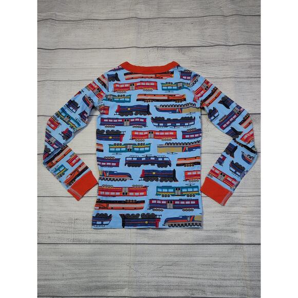 8 Hanna Andersson Blue Train Long John Pajamas - Picture 4 of 9